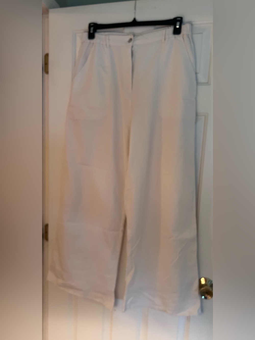 Max Studio White Wide Cotton Blend Pant XL